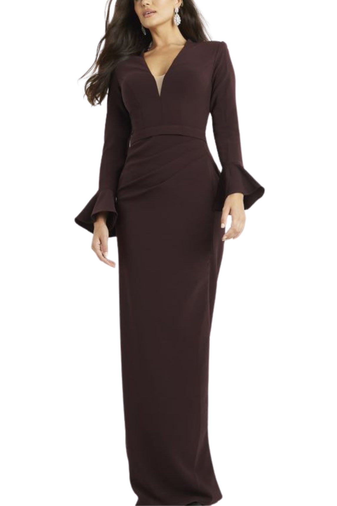 Jovani Crepe Side Slit Column Silhouette Gown