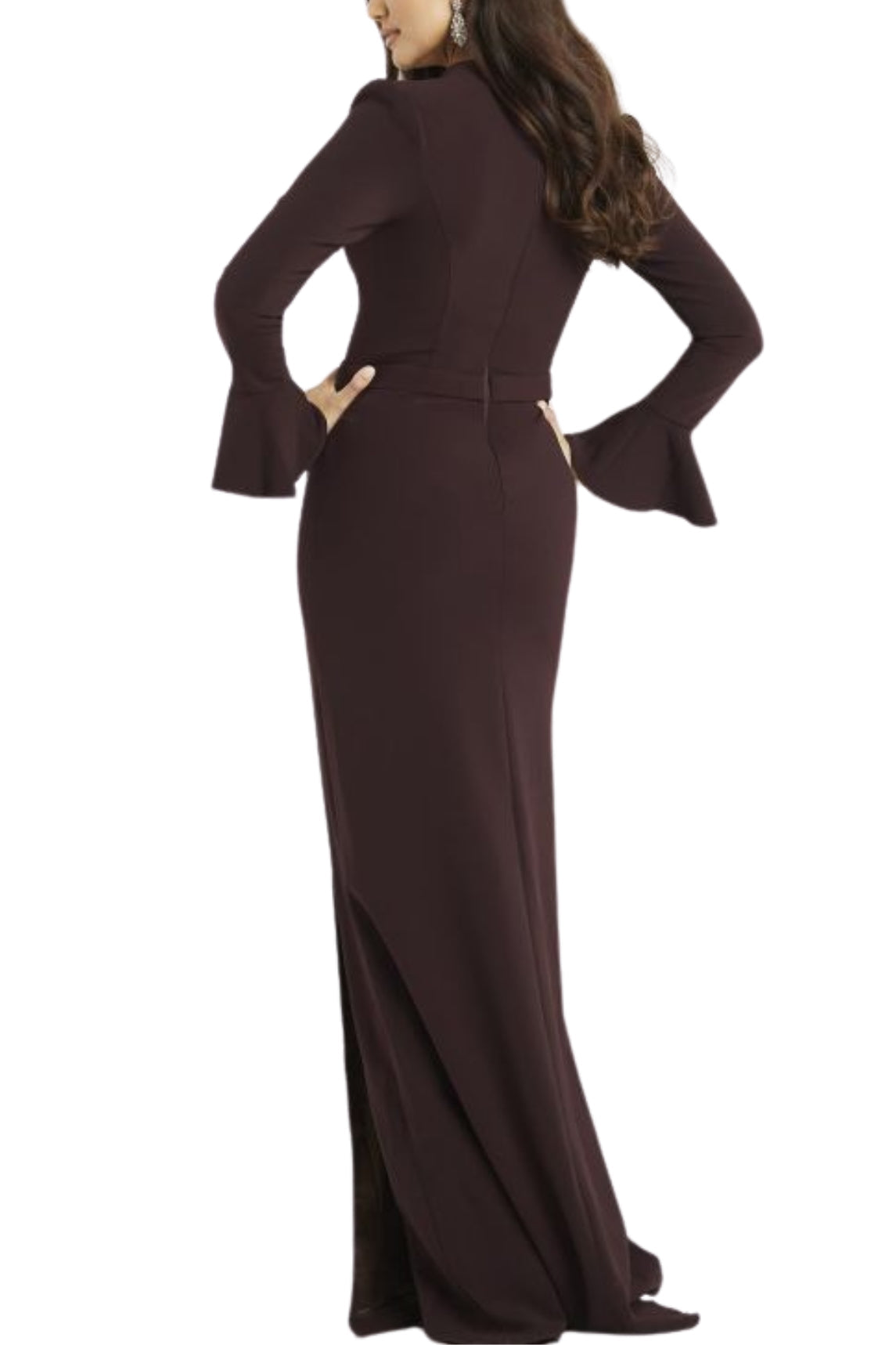 Jovani Crepe Side Slit Column Silhouette Gown