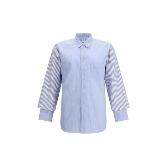 Comme Des Garçons Light Blue Cotton Pattern Shirt