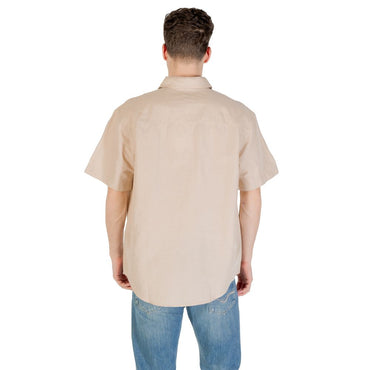 Calvin Klein Jeans Beige Linen Shortsleeve Shirt