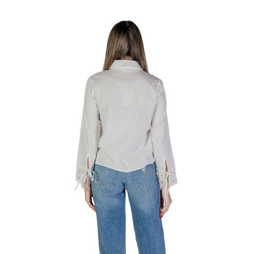 Jacqueline De Yong White Cotton Blouse