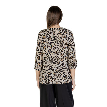 ICHI Beige Viscose Blouse