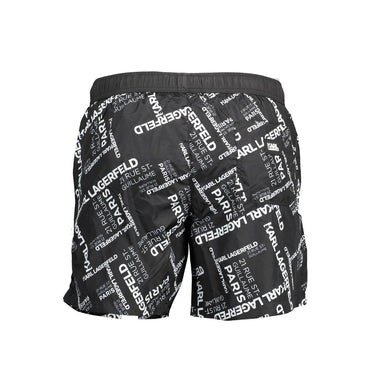 Karl Lagerfeld Black Polyester Men's Swim Trunk