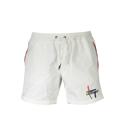 Karl Lagerfeld White Polyester Men's Swim Boxer