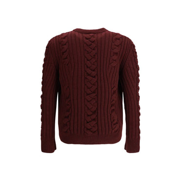 Alexander McQueen Bordeaux Fur Cashmere Sweater