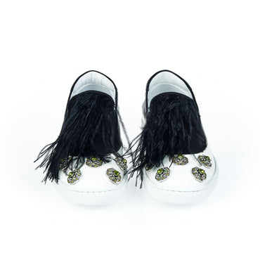 Mr&Mrs Italy Black Leather Women Slip-On Shoe