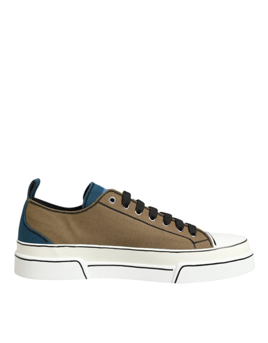 Dolce & Gabbana Multicolor Cotton Logo Low Top Sneakers Shoes