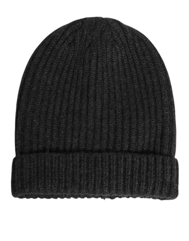 Dolce & Gabbana Black Cashmere Knitted Beanie Men Capello Hat
