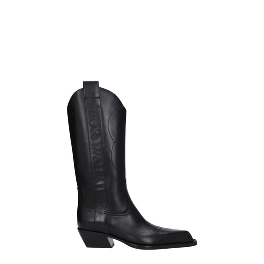 Off-White Black Leather Boots