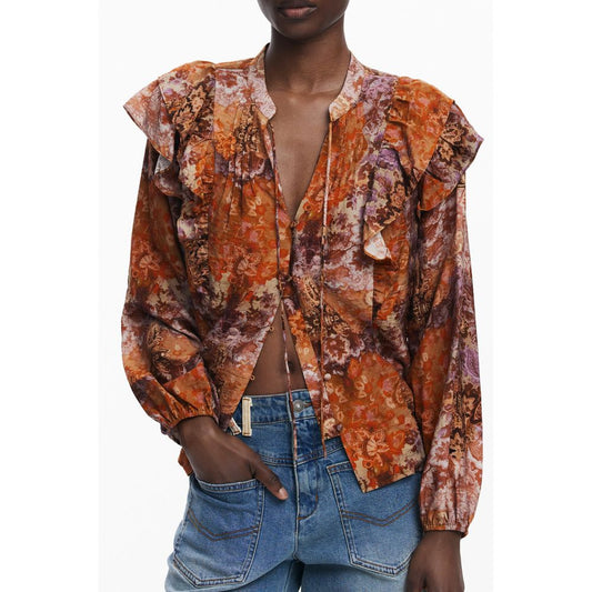 Desigual Orange Viscose Shirt
