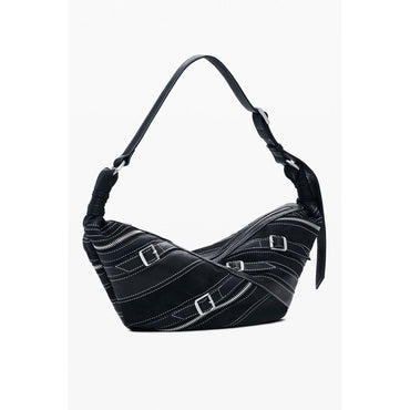 Desigual Nero Poliuretano Women Shoulder Bag