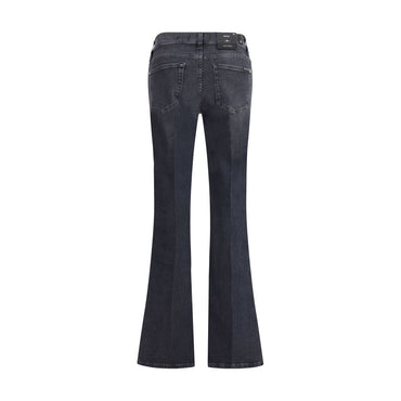 7FOR Black Cotton Bootcut Jeans