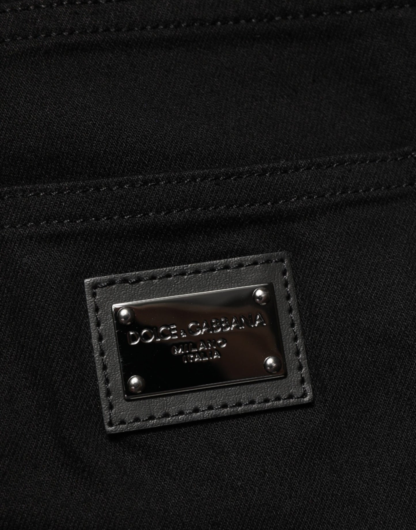 Dolce & Gabbana Black Cotton Stretch Slim Fit Men Denim Jeans