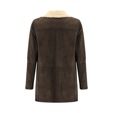 D'amico Brown Leather Coat