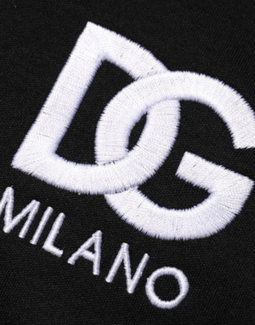 Dolce & Gabbana Black Cotton DG Logo Embroidery Top T-shirt