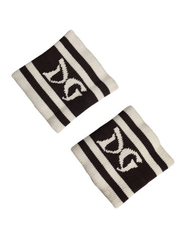 Dolce & Gabbana Black White DG Logo Cotton 1 Pair Wristband