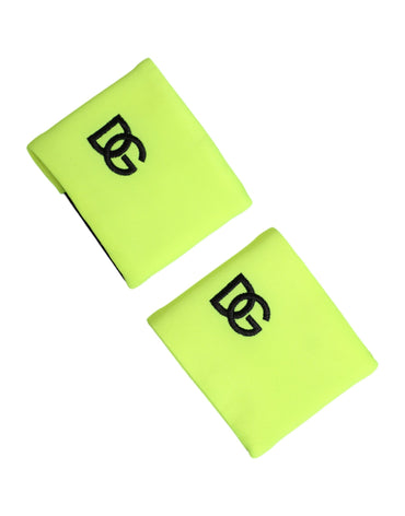 Dolce & Gabbana Yellow Green DG Logo Polyester 1 Pair Wristband