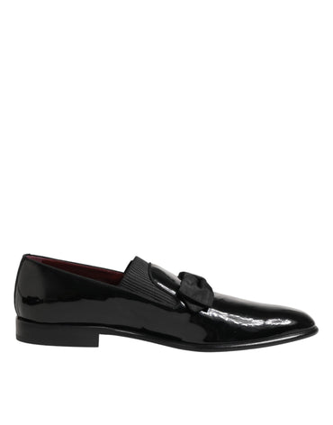 Dolce & Gabbana Black Leather Slip On Dress Men Loafers Shoes