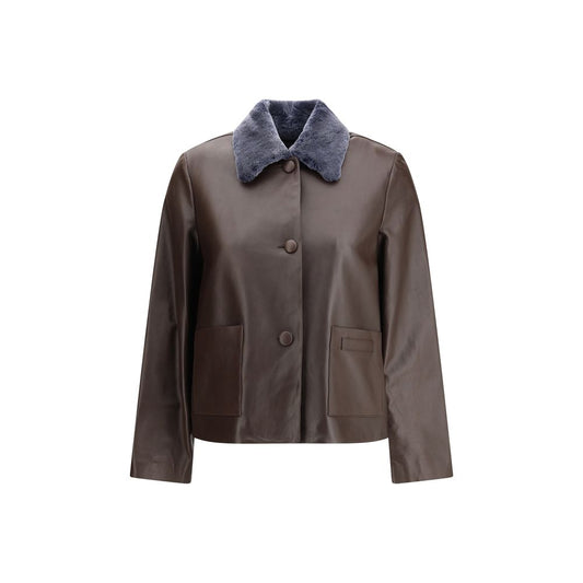 Marni Brown Leather Jacket