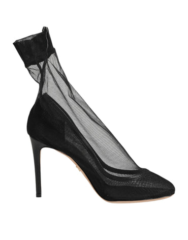 Dolce & Gabbana Black Nylon Stretch Mesh Sock Boots Shoes