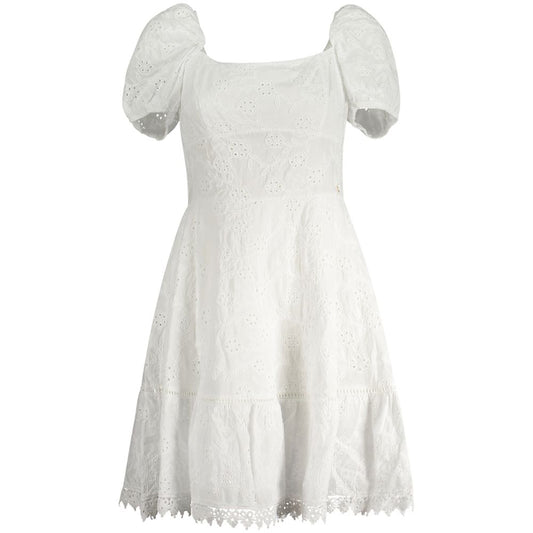 Guess Jeans Bianco Cotton Women Dress