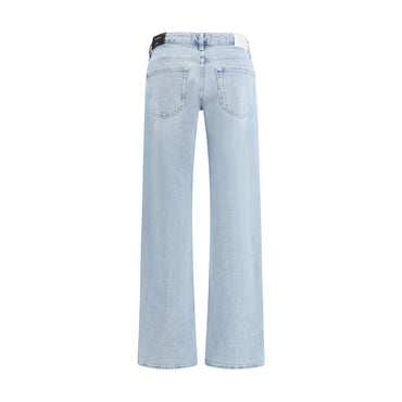 7FOR Blue Cotton Straight-Leg Jeans