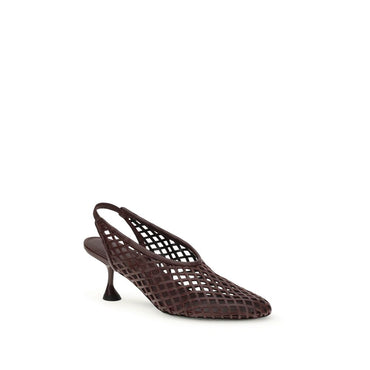Proenza Schouler Bordeaux Calf Leather Bos Taurus Mid Heel Pumps