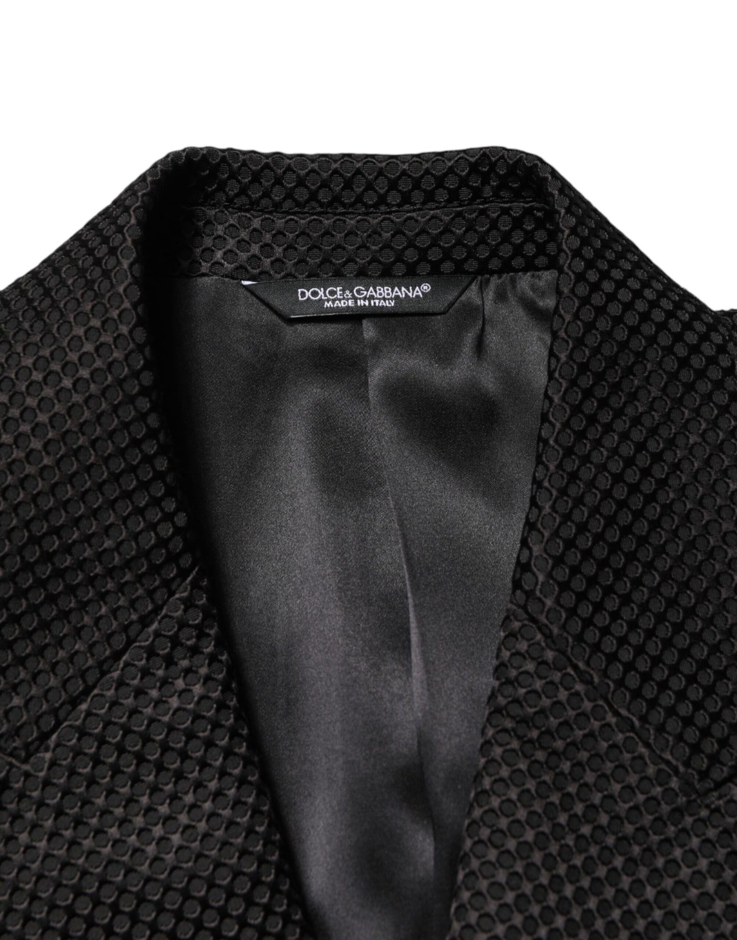Dolce & Gabbana Black Cotton Double Breasted 2 Button Blazer