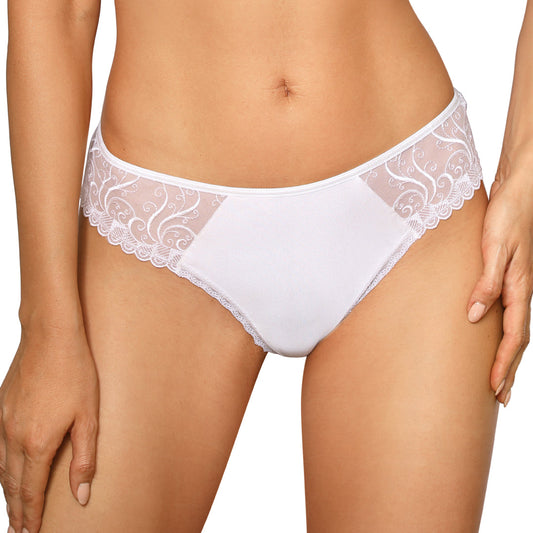 Bridal Soft Sheer Lace Thong Panty Anuk White-0