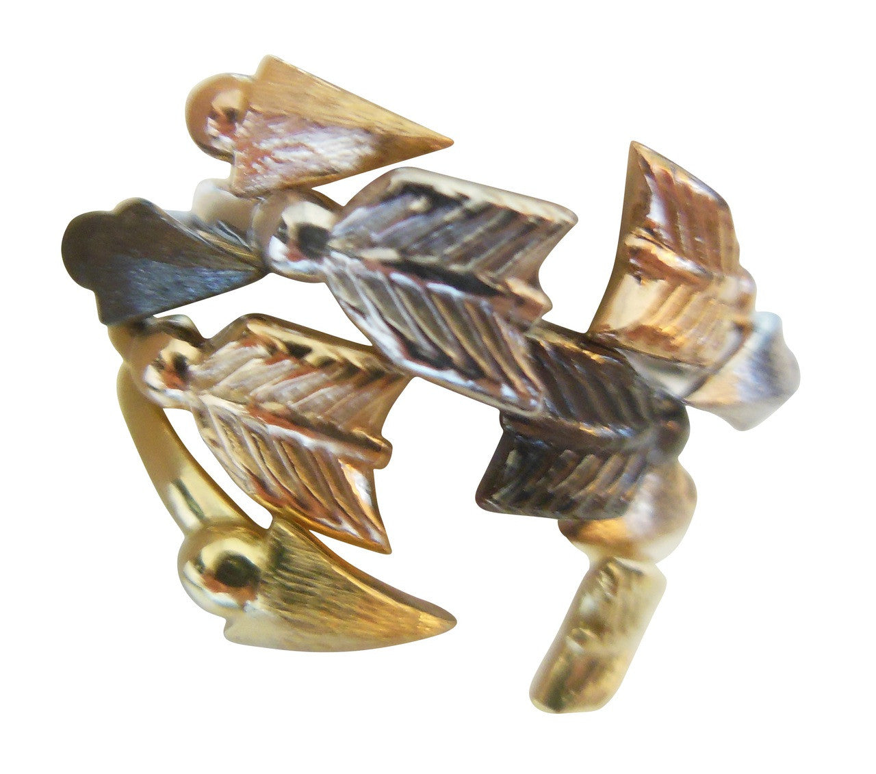 Custom Design: Arrow Stacking Rings- Sterling Silver with 18K: White, green, rose, yellow