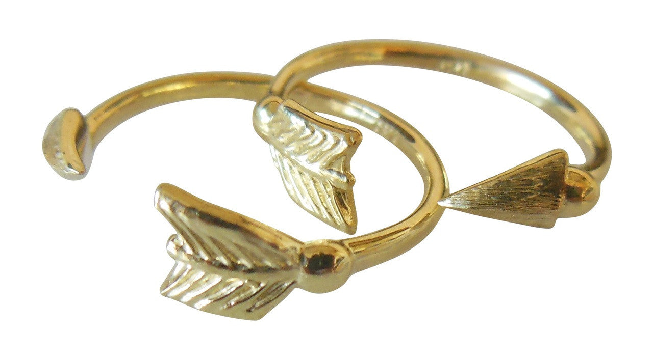 Custom Design: Arrow Stacking Rings- Sterling Silver with 18K: White, green, rose, yellow