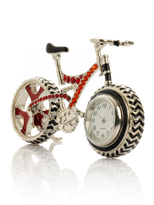 Bicycle clock with Red crystals-0