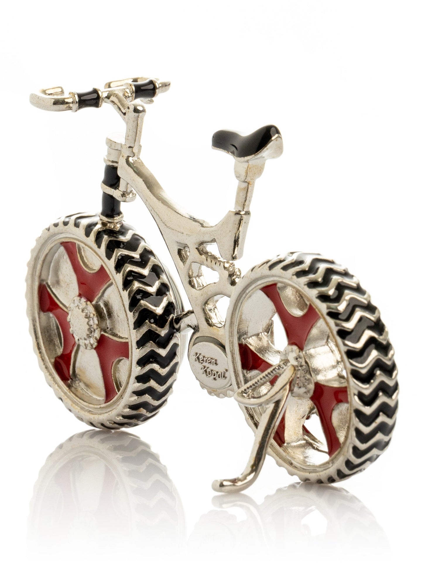 Bicycle clock with Red crystals-4