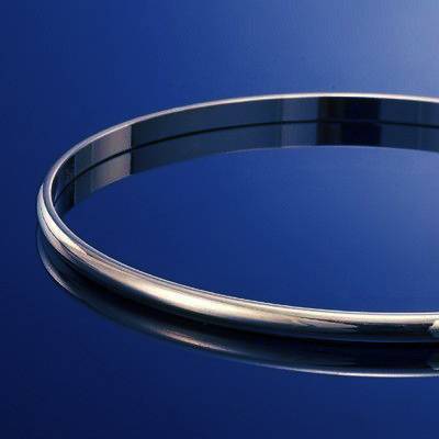 Heavy 925 Sterling Silver Plated Plain 3mm Bangle - USA Made-1