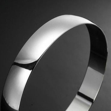 Extra Wide 925 Sterling Silver Plated Women's 13mm Plain Bangle - USA Made-1