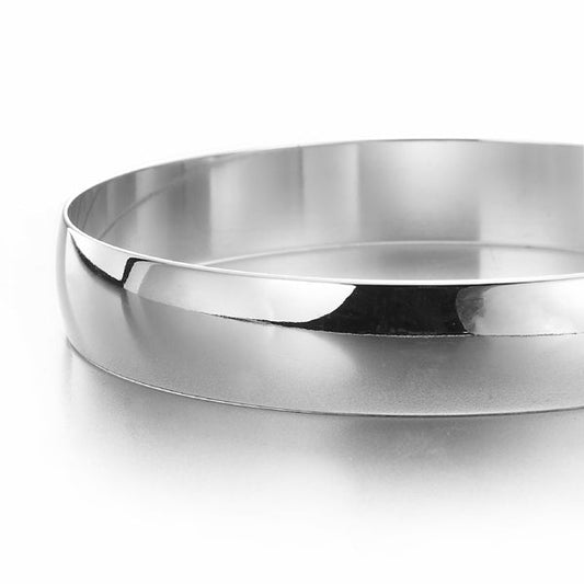 Extra Wide 925 Sterling Silver Plated Women's 13mm Plain Bangle - USA Made-0