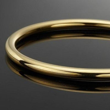 18ct Heavy Yellow Gold Plated Classic Heavy & Solid Golf Bangle - USA Made-1