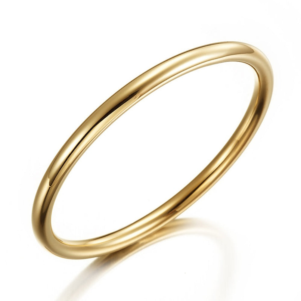 18ct Heavy Yellow Gold Plated Classic Heavy & Solid 5mm Wide Golf Bangle - USA Made-0