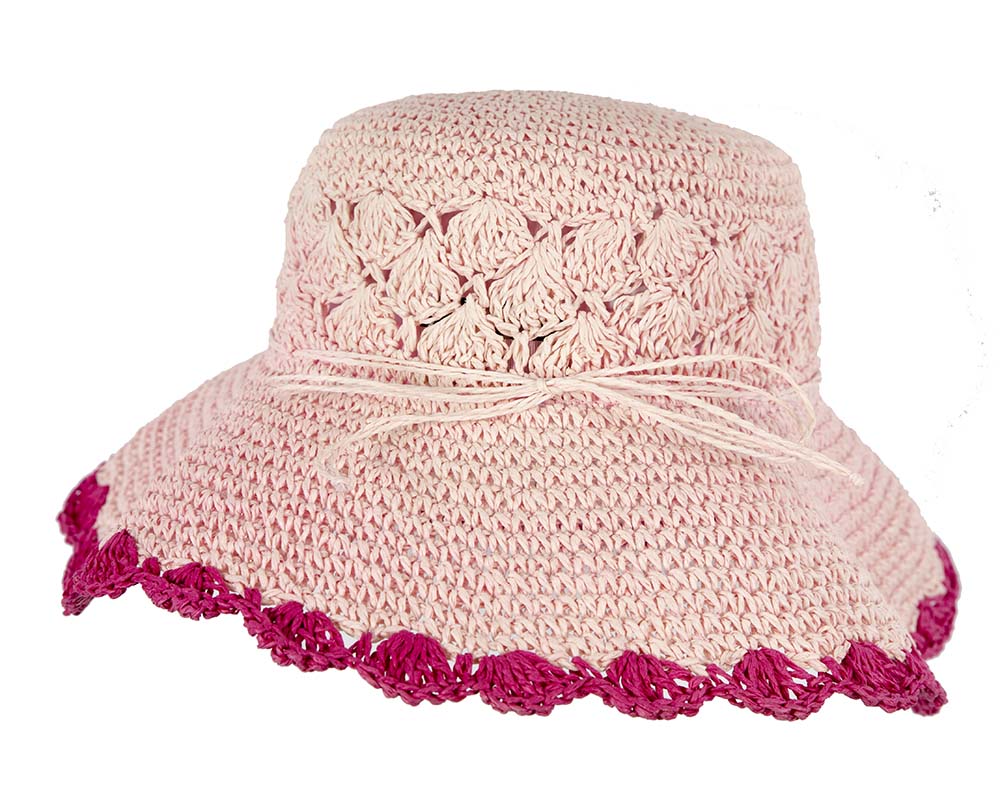 Soft wide brim ladies summer casual beach hat CS016PI