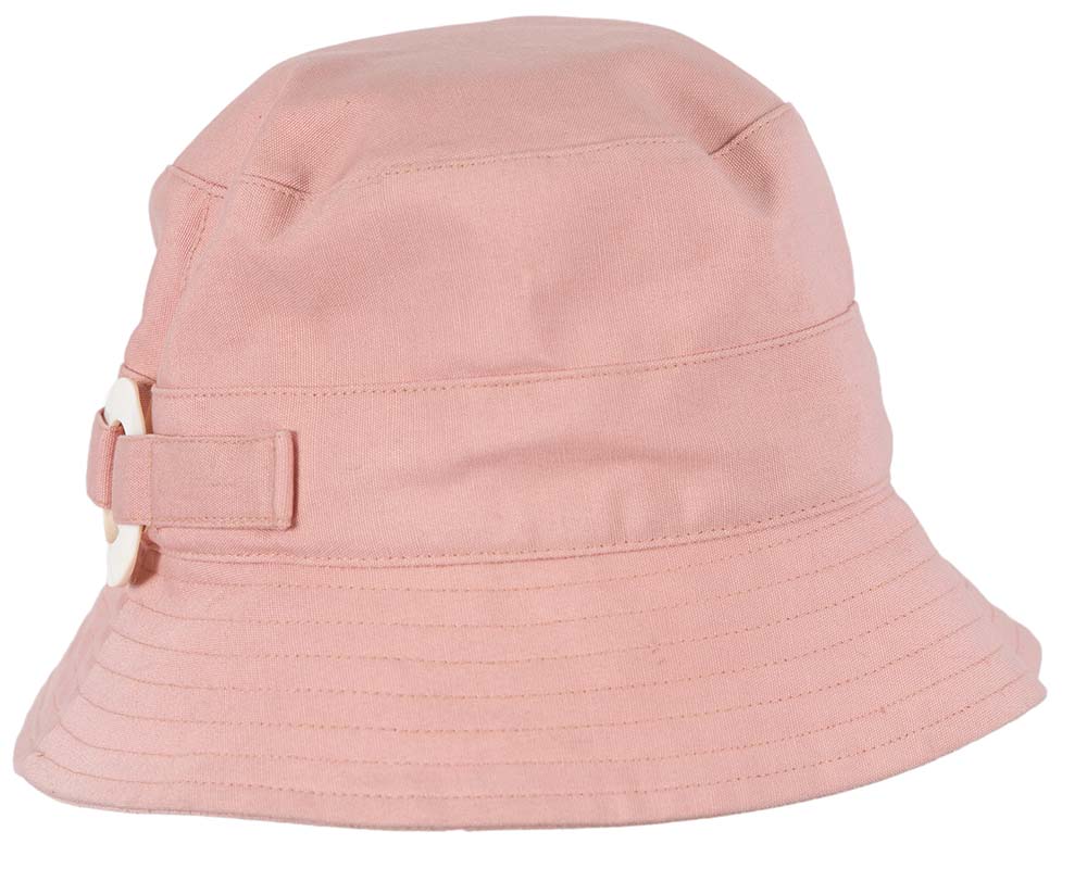 Pink ladies bucket summer beach hat with buckle