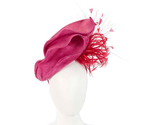 Exclusive fuchsia sculptured racing fascinator-0