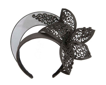 Exclusive black crown fascinator with lace