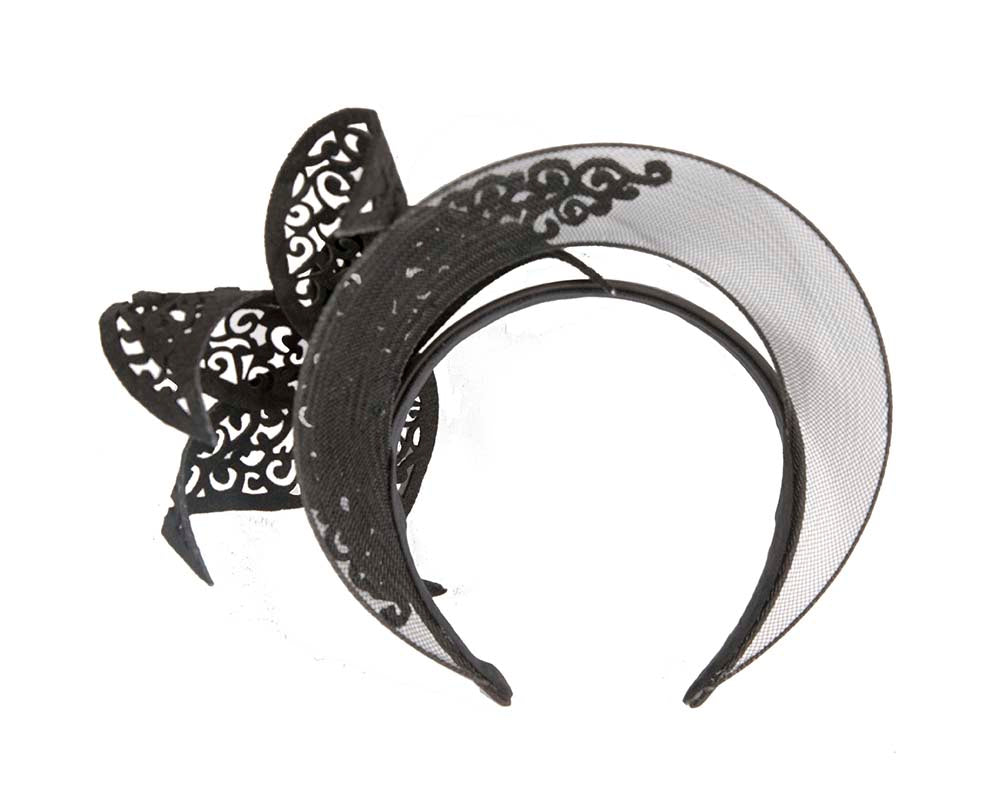 Exclusive black crown fascinator with lace