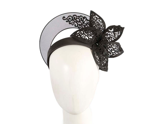 Exclusive black crown fascinator with lace