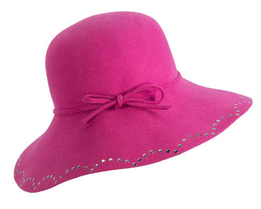 Wide brim fuchsia cloche hat by Cupids Millinery-1