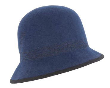 Navy ladies winter bucket hat by Cupids Millinery-1