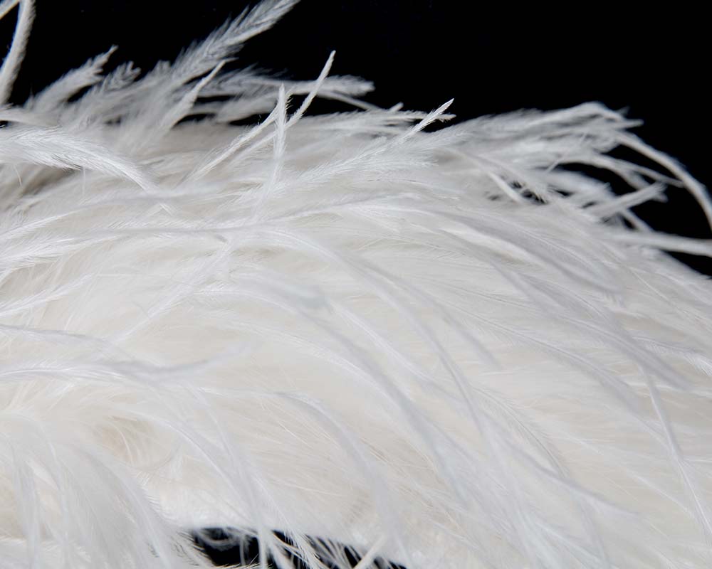 Bespoke cream headband with оstriсh feathers by Cupids Millinery-2