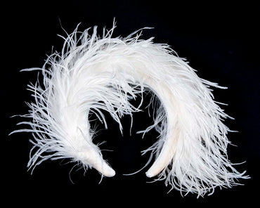 Bespoke cream headband with оstriсh feathers by Cupids Millinery-1