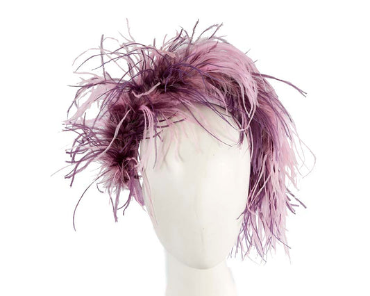 Bespoke lilac headband with оstriсh feathers by Cupids Millinery-0
