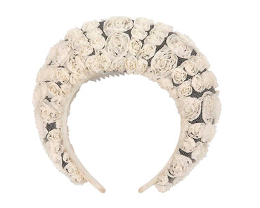 Bespoke cream headband racing fascinator by Cupids Millinery-1